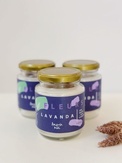 Vela Natural de Lavanda / óleo + cera vegetal