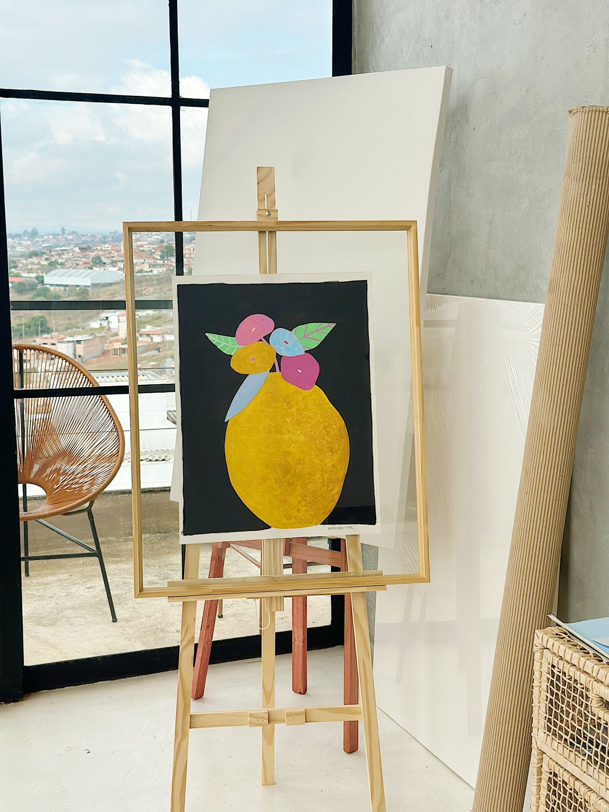 Quadro Vaso de Flores II - óleo sobre canvas - 66 x 82 cm