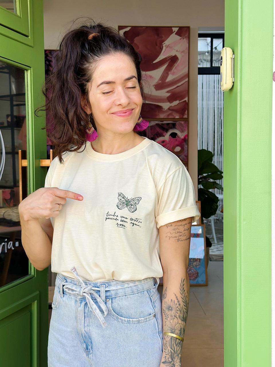 Camiseta Tinha uma certeza pousada bem aqui